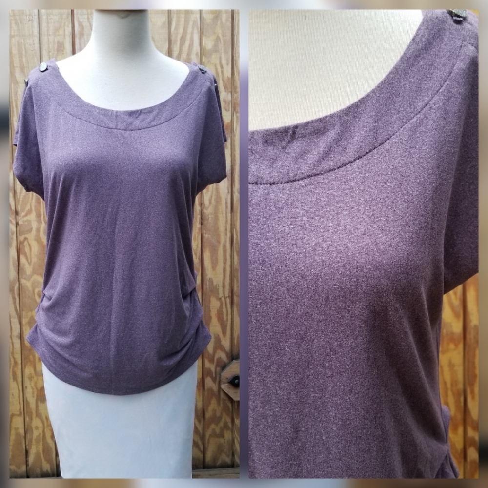 AUW Women's Scoop Neck Lavender Size M Blouse